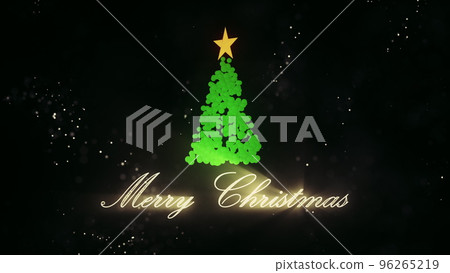 3d Christmas tree and light particles on black background. Christmas or New Year background. Motion design, modern animated live image. Christmas spirits and mood. 3d Christmas tree and light particles on black background. Christmas or New Year background. Motion design, modern animated live image. Christmas spirits and mood. 96265219