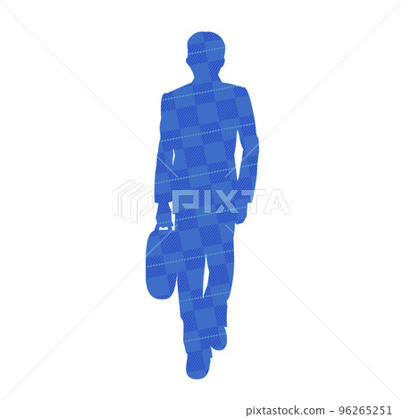 Walking office worker silhouette check pattern 96265251