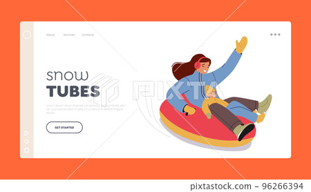 Snow Tube Landing Page Template. Active Outdoor Wintertime Extreme Fun. Young Happy Girl Winter Holidays Fun Snow Tube Landing Page Template. Active Outdoor Wintertime Extreme Fun. Young Happy Girl Winter Holidays Fun 96266394