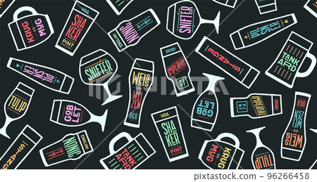 Seamless pattern, beer placemat 96266458