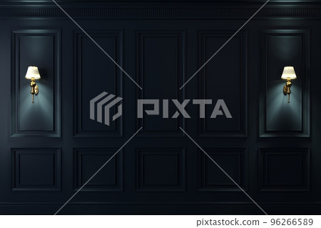 Classic wall of dark wood panels bra 96266589