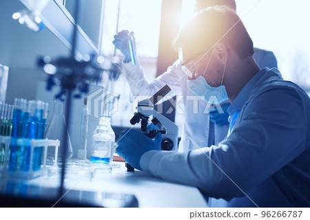 Medical science laboratory. Concept of virus and bacteria research 96266787