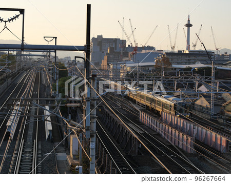 Scenery near Kyoto Station at dusk Scenery near Kyoto Station at dusk 96267664