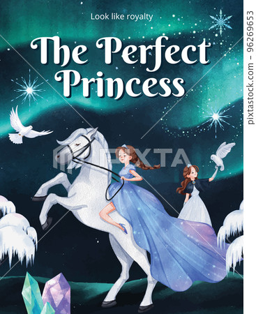 Poster template with prince winter fantasy concept,watercolor style Poster template with prince winter fantasy concept,watercolor style 96269653