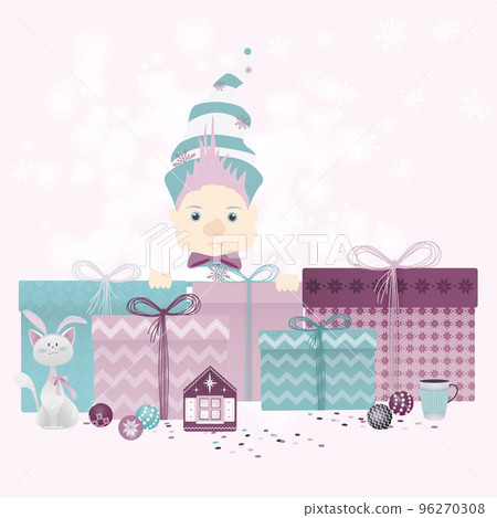 New Year Faces Santa Claus Helper New Year Faces Santa Claus Helper 96270308