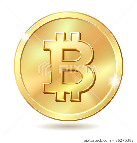 Golden bitcoin coin. Crypto currency golden coin bitcoin symbol 96270392