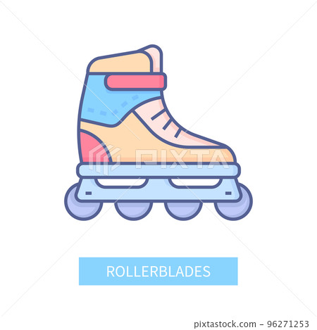 Rollerblades - modern colored line design style icon Rollerblades - modern colored line design style icon 96271253