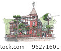Weathercock house with red brick style 96271601