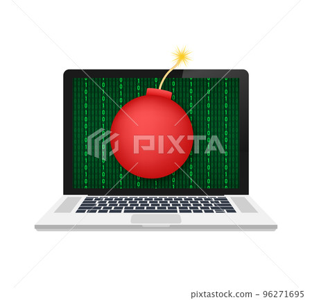 logic bomb. Piece of code intentionally inserted into a software system. Vector stock illustration. logic bomb. Piece of code intentionally inserted into a software system. Vector stock illustration. 96271695