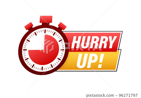 Hurry Up Label, limited offer. Countdown banner. Last minute offer. Vector stock illustration. Hurry Up Label, limited offer. Countdown banner. Last minute offer. Vector stock illustration. 96271797