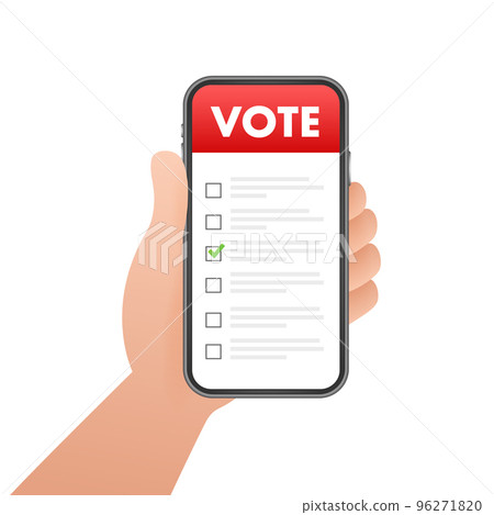 Voting ballot box. Online vote. Vector stock illustration. Voting ballot box. Online vote. Vector stock illustration. 96271820