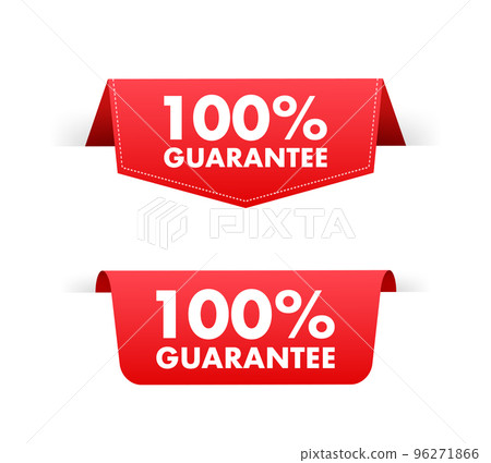 100 guarantee sign, label. Guaranteed tags. Vector stock illustration 96271866