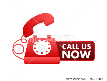 Call us now. Information technology. Telephone icon. Customer service. Vector stock illustration 96271899