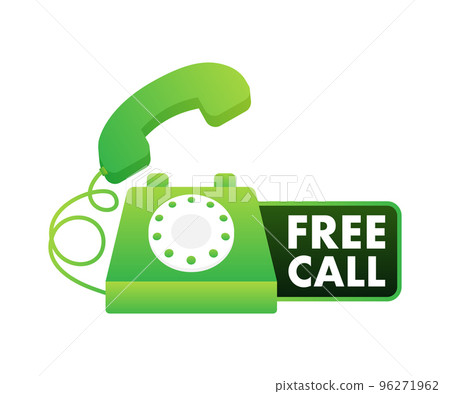 Free call. Information technology. Telephone icon. Customer service. Vector stock illustration. 96271962