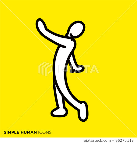 Simple human icon series "Person checking behind" Simple human icon series "Person checking behind" 96273112