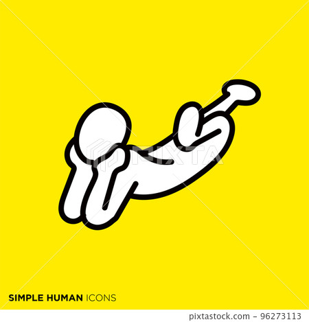 Simple human icon series "People who lie down happily" Simple human icon series "People who lie down happily" 96273113