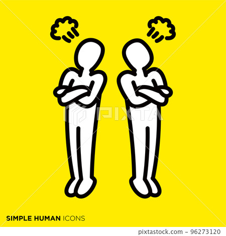 Simple human icon series "Two people who have a big fight" 96273120
