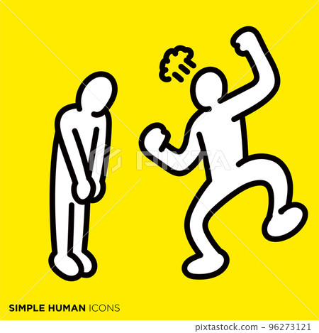 簡單的人形圖標系列“生氣的人和生氣的人” 96273121