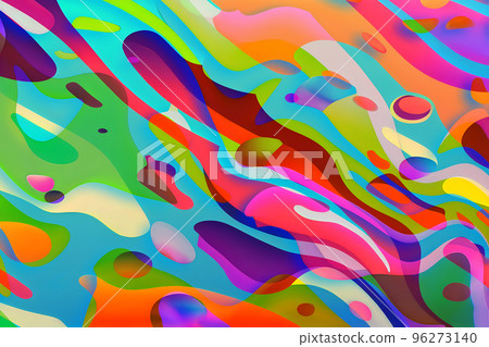 Vibrant wavy liquid fluid cartoon abstract background 96273140