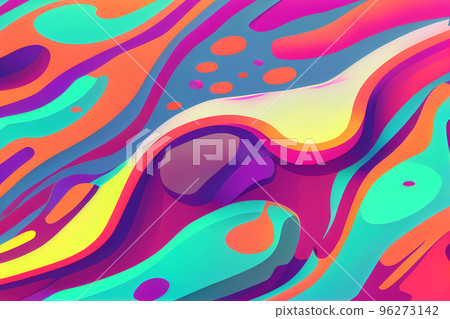Vibrant wavy liquid fluid cartoon abstract background 96273142