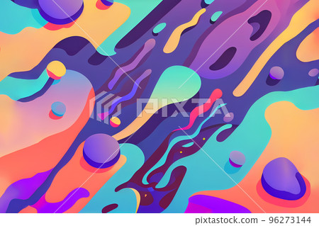 Vibrant wavy liquid fluid cartoon abstract background 96273144