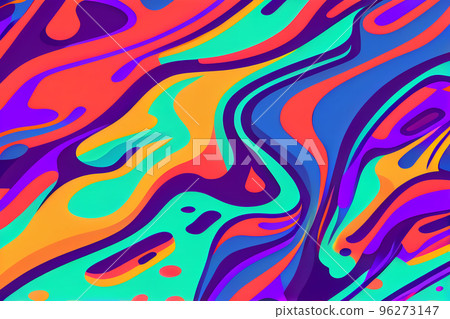 Vibrant wavy liquid fluid cartoon abstract background 96273147