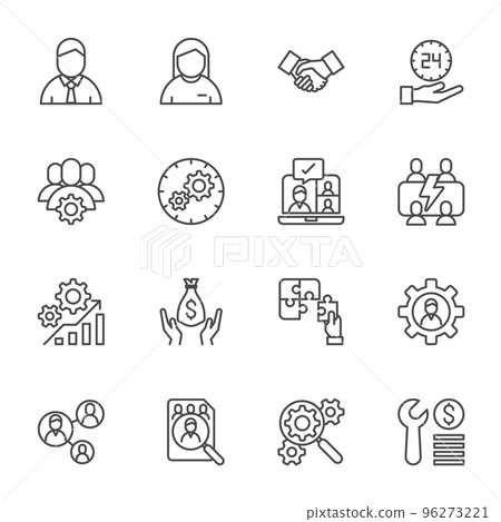 Business people and finance thin line icon set, Vector outline icon Business people and finance thin line icon set, Vector outline icon 96273221