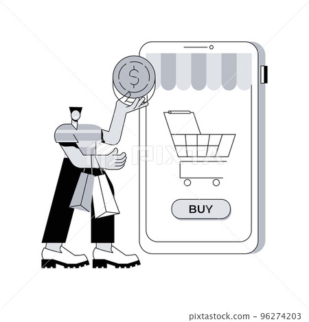 Virtual sales abstract concept vector illustration. Remote selling method, sales team, online promotion, assistant training, professional telemarketing, virtual call center abstract metaphor. 96274203