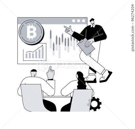 Cryptocurrency trading courses abstract concept vector illustration. Crypto trade academy, smart contracts, digital tokens and blockchain technology, setup and strategy, ICO abstract metaphor. Cryptocurrency trading courses abstract concept vector illustration. Crypto trade academy, smart contracts, digital tokens and blockchain technology, setup and strategy, ICO abstract metaphor. 96274204