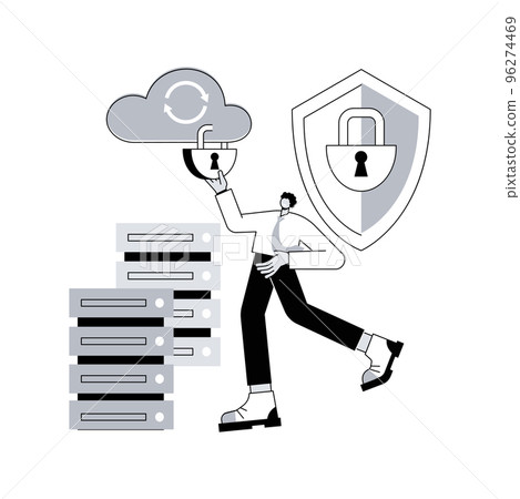 Data protection abstract concept vector illustration. Database security software, data protection solution, business information safety, access policy, program development abstract metaphor. 96274469