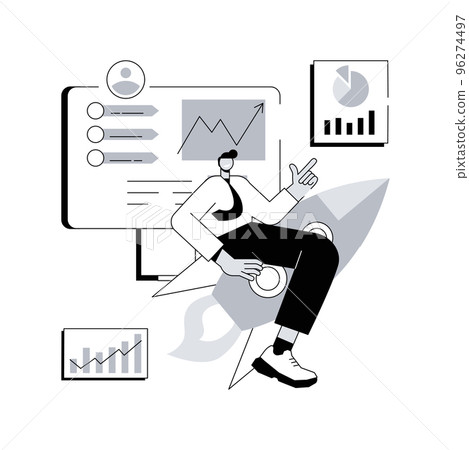 Data driven marketing abstract concept vector illustration. Data-driven strategy, consumer behavior analysis, digital marketing trend, campaign, user data, customer information abstract metaphor. 96274497