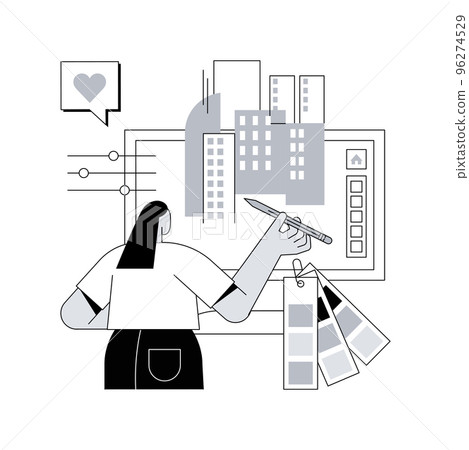 Graphic design abstract concept vector illustration. Design studio, graphic designer, hire online, landing web page, UI, menu element, freelance illustrator, creative service abstract metaphor. Graphic design abstract concept vector illustration. Design studio, graphic designer, hire online, landing web page, UI, menu element, freelance illustrator, creative service abstract metaphor. 96274529