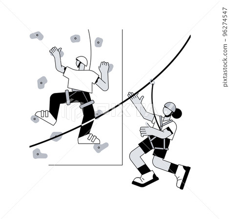 Obstacle course park abstract concept vector illustration. Active lifestyle, extreme sports, outdoor workout, climbing rope equipment, summer camp competition, power challenge abstract metaphor. 96274547