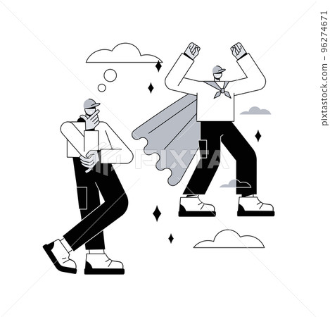 Self-esteem abstract concept vector illustration. Self-respect and self-worth, confidence, personality trait, subjective evaluation, personal value, judgement about oneself abstract metaphor. 96274671