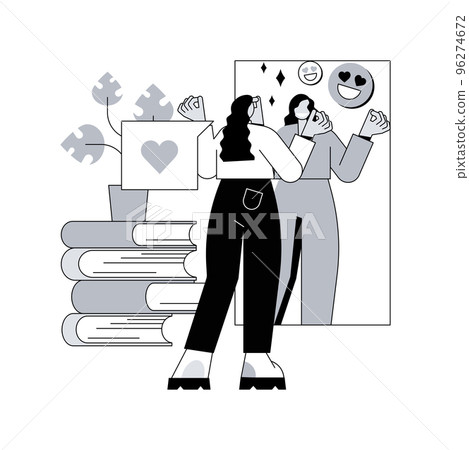 Self-concept abstract concept vector illustration. Positive self-perception, self-concept type, personal image, individual psychology, person definition, beliefs about yourself abstract metaphor. 96274672