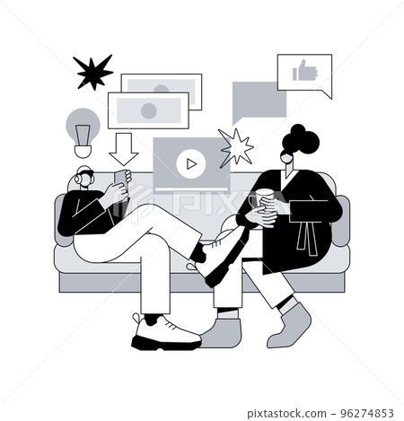 Millennials abstract concept vector illustration. Generation Y, digital native and social media, online communication, live with parents, career building, sharing economy abstract metaphor. Millennials abstract concept vector illustration. Generation Y, digital native and social media, online communication, live with parents, career building, sharing economy abstract metaphor. 96274853