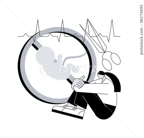 Abortion abstract concept vector illustration. Ending pregnancy, spontaneous abortion, early pregnancy, fetal rights, medical instruments, my body decision, emergency ultrasound abstract metaphor. Abortion abstract concept vector illustration. Ending pregnancy, spontaneous abortion, early pregnancy, fetal rights, medical instruments, my body decision, emergency ultrasound abstract metaphor. 96274895