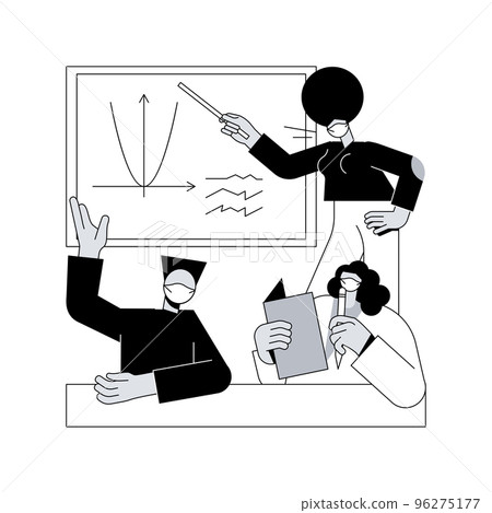 Face mask for pupils abstract concept vector illustration. Student wearing face mask, school coronavirus guidelines, covid prevention rule for pupils, reopening after lockdown abstract metaphor. 96275177