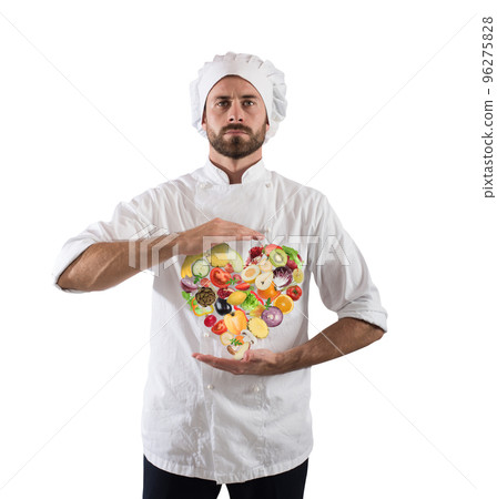 Chef healthy cooking 96275828