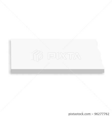 North Dakota, state of USA - white vector 3D map of country area. 96277762