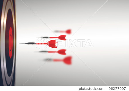 Business competition with darts. 3D rendering 96277907