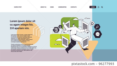 overworked businessman working with paper documents paperwork deadline concept full length horizontal 96277993