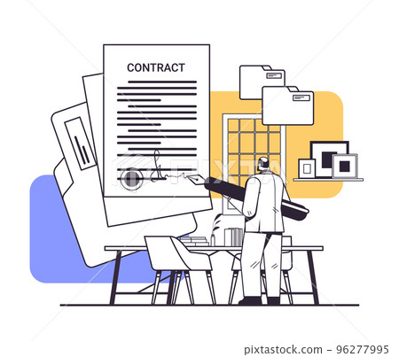 businessman working with paper documents business man sign up contract signature agreement concept 96277995