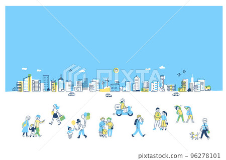 city streets and people 96278101