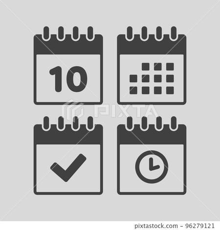 Icon calendar number 10, agenda app, timer, done 96279121