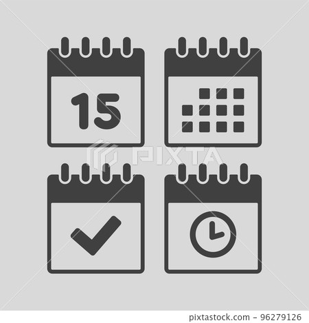 Icon calendar number 15, agenda app, timer, done Icon calendar number 15, agenda app, timer, done 96279126