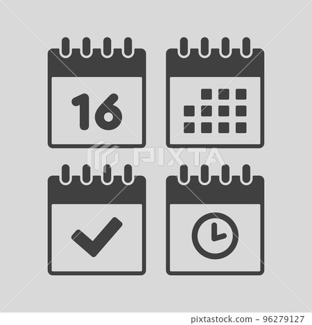 Icon calendar number 16, agenda app, timer, done Icon calendar number 16, agenda app, timer, done 96279127