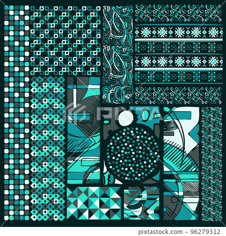 Abstract green color design collage Abstract green color design collage 96279312