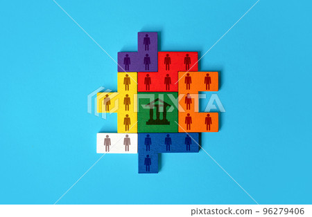 People unite around the bank. Lenders and borrowers. Communication functioning of economic relations between entities, regulatory services. Assistance to business and entrepreneurship by the bank. People unite around the bank. Lenders and borrowers. Communication functioning of economic relations between entities, regulatory services. Assistance to business and entrepreneurship by the bank. 96279406