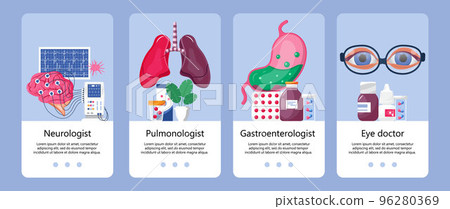 Gastroenterologist concept vector. Encephalogram of the patient's brain. Lungs and pulmonologist concept. 96280369